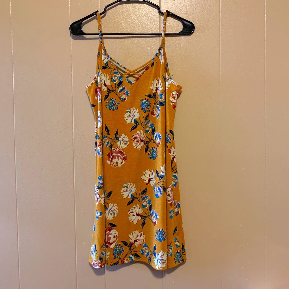 Yellow Floral Sleeveless Sundress